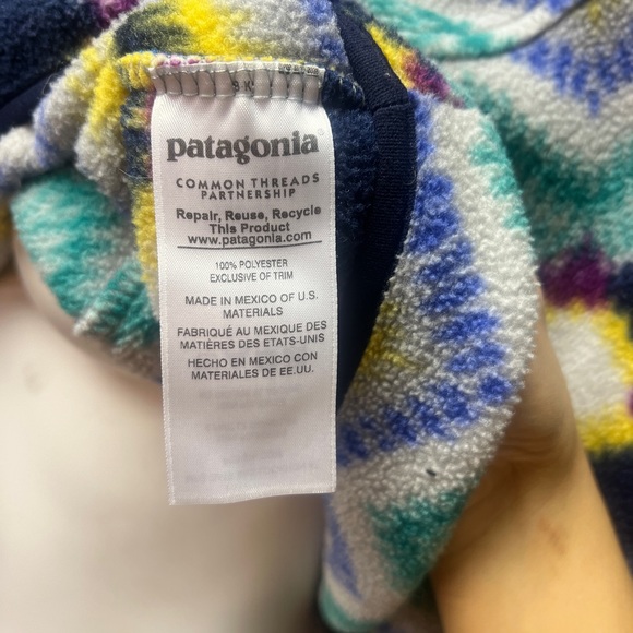 Patagonia Synchilla timber twist two button Aztec fleece women’s xxsmall - Picture 3 of 6